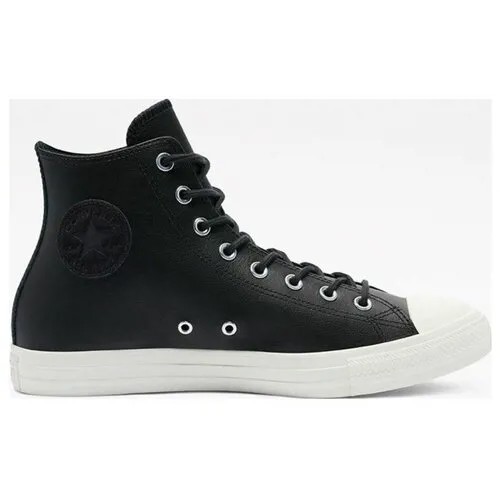 Кеды Converse Colour Leather Chuck Taylor All Star High Top 170100 кожаные черные (42)