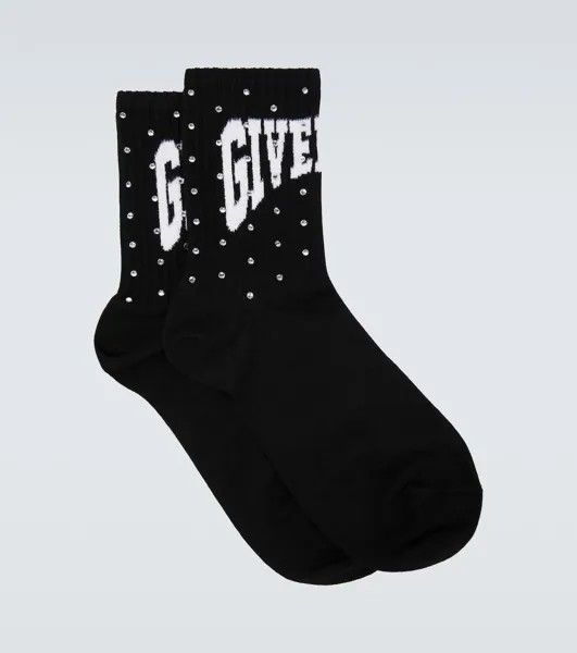 Носки из смесового хлопка с декорированным логотипом Givenchy, черный