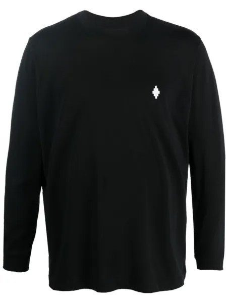 Marcelo Burlon County of Milan футболка с длинными рукавами и вышитым логотипом, черный