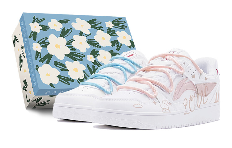 Кроссовки LINING Skateboarding Shoes Women's Low-top Blue/pink, синий/розовый