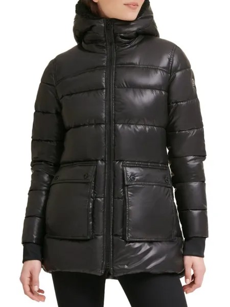 Пуховик с подкладкой из искусственной шерпы Kenneth Cole Black