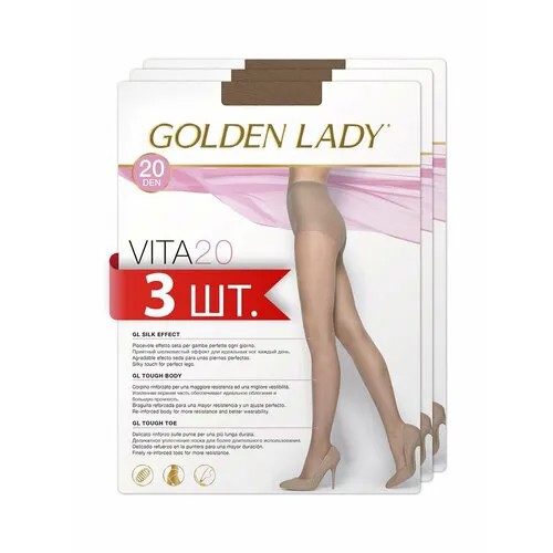 Колготки Golden Lady Vita, 20 den, 3 шт., размер 5, melon