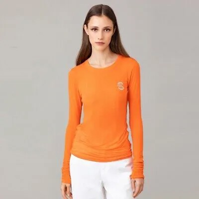 Длинная женская футболка GAELLE Paris GBDP13812 оранжевая I2022