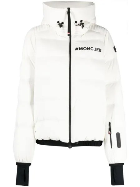 Moncler Grenoble пуховик Suisses с логотипом, белый