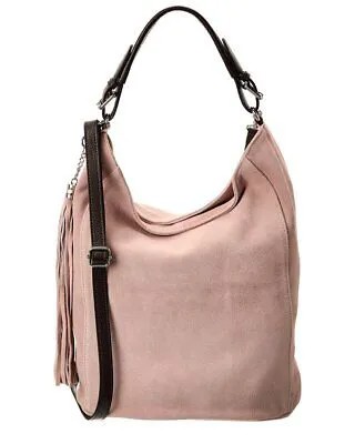 Итальянская кожаная сумка-мешок с верхней ручкой, женская, розовая