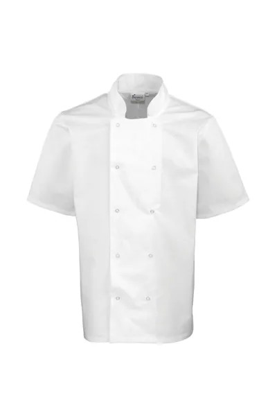 Куртка Chefs с короткими рукавами и заклепками спереди Premier, белый