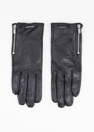 Черные кожаные перчатки ALDO Rhelian-Черный