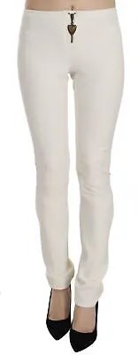 Брюки JUST CAVALLI Белые узкие классические брюки со средней талией IT42/US8/M Рекомендуемая розничная цена 300 долларов США