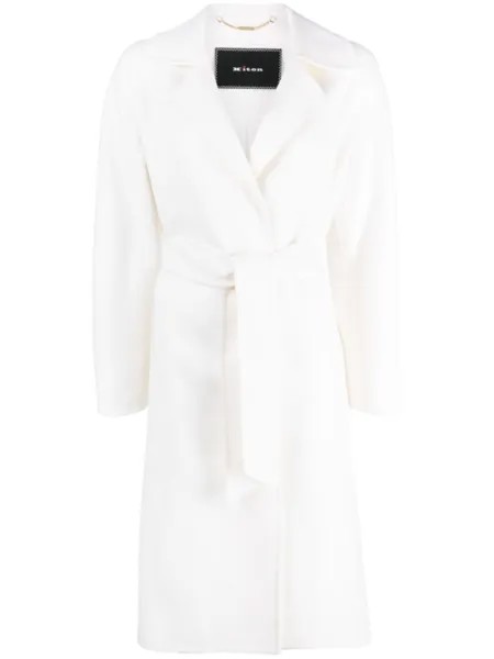 Kiton кашемировый тренч с поясом, белый