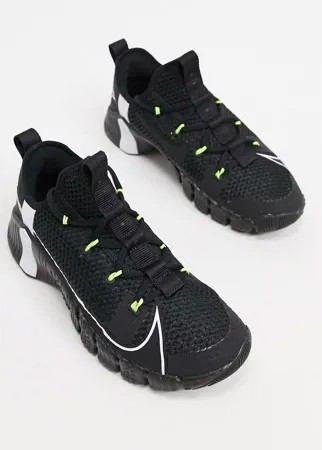 Черные кроссовки Nike Training Free Metcon 3-Зеленый цвет