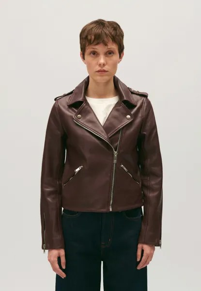 Кожаная куртка Cuzia Claudie Pierlot, цвет bordeaux
