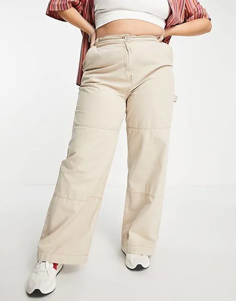 Бежевые брюки карго в стиле милитари COLLUSION Plus