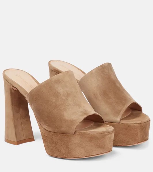 Замшевые мюли Holly на платформе Gianvito Rossi, коричневый