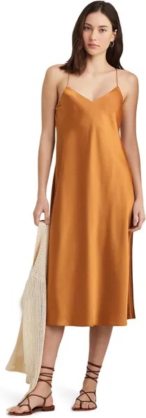 Платье LAUREN Ralph Lauren Charmeuse Slip Dress, цвет Argan Bronze