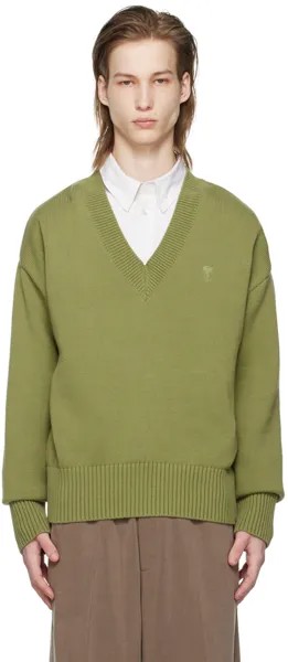 Зеленый свитер Ami de Cœur Ami Paris, цвет Olive
