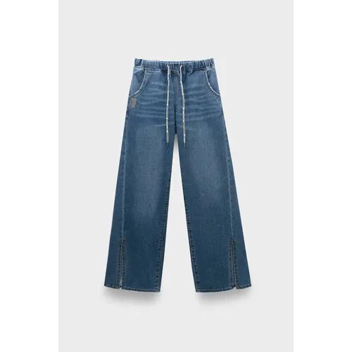 Джинсы One Teaspoon deep blue roadhouse wide leg drawstring jeans, размер 40, синий