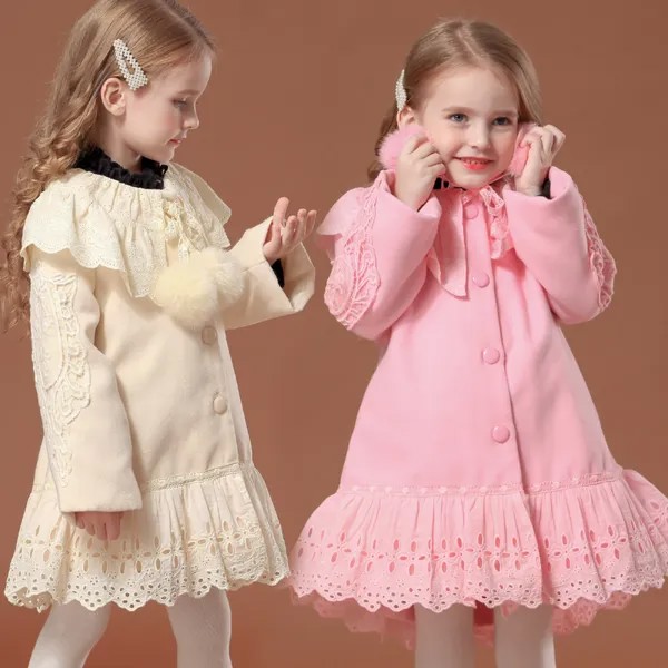 Испанская винтажная куртка для девочек на осень и зиму, детская Милая юбка на подоле, верхняя одежда y642