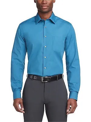 ARROW Мужская синяя рубашка классического кроя на пуговицах с воротником 16 32\33