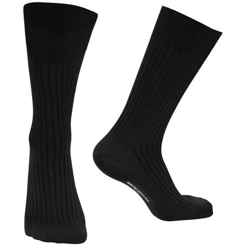 Высокие носки с узкими рельефными полосками по всей длине (черный / 39-42)