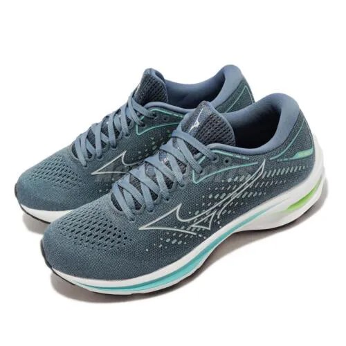 Женские кроссовки Mizuno Wave Rider 25 Blue Grey Green White J1GD2103-23