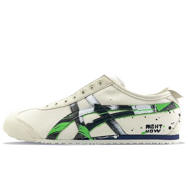 Кроссовки Onitsuka Tiger MEXICO 66 Lifestyle Shoes Unisex Low-top Beige/Black/Green, бежевый/черный/зеленый