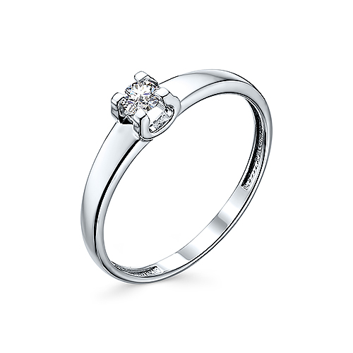 Кольцо женское АЛЬКОР 12251-200 из золота, бриллиант, р. 17