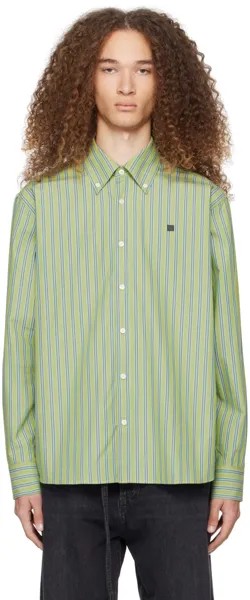 Зеленая рубашка на пуговицах Acne Studios, цвет Green/Dark green