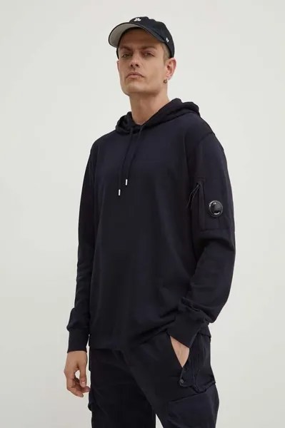 Хлопковая толстовка Light Fleece C.P. Company, темно-синий