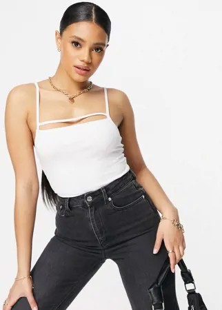Белое боди на бретелях с декоративным ремешком ASOS DESIGN-Белый