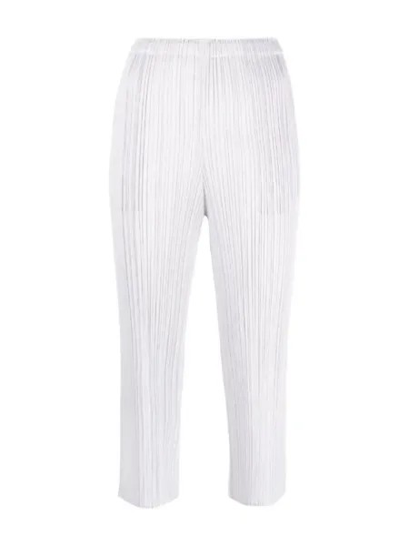 Pleats Please Issey Miyake укороченные брюки плиссированные, белый
