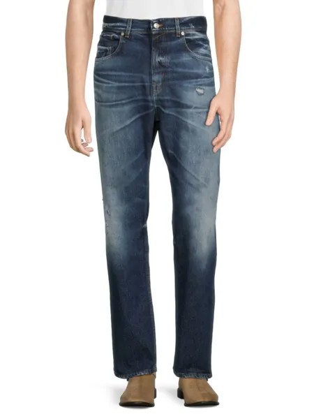 Прямые джинсы с высокой посадкой Cooper Squiggle 7 For All Mankind, цвет Prime Blue