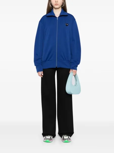 Comme Des Garçons Play трикотажная спортивная куртка с принтом в виде сердца, синий