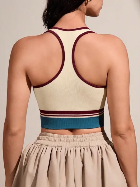 Sport Easify Женские спортивные брюки, рисунок пастельных тонов Shein, кремовый/бежевый
