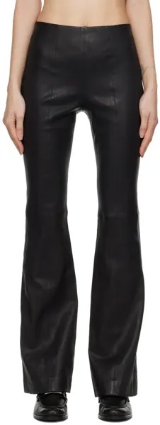 Черные кожаные брюки-клеш Simone rag & bone