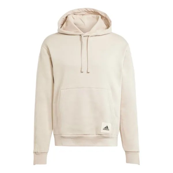 Толстовка с капюшоном из флиса для отдыха Adidas, бежевый