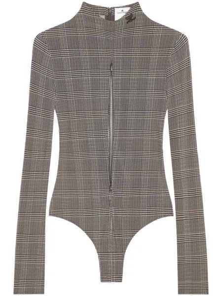 Courrèges боди в клетку Prince of Wales, черный