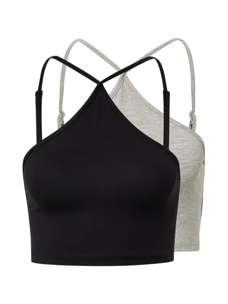 Топ Missguided, светло-серый/черный