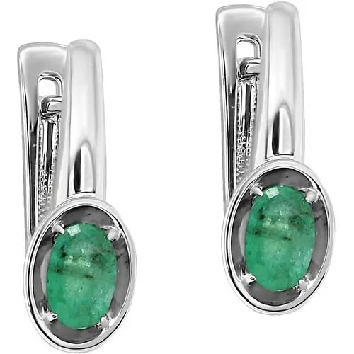 Серьги KABAROVSKY, серебро, 925 проба, изумруд