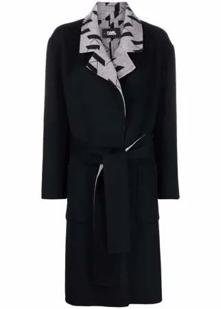 Karl Lagerfeld двустороннее пальто с монограммой KL