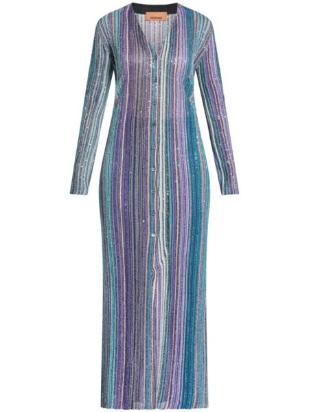 Missoni плиссированный кардиган с пайетками, синий