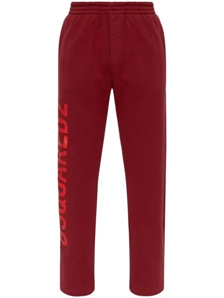 Dsquared2 хлопковые спортивные брюки с логотипом, красный