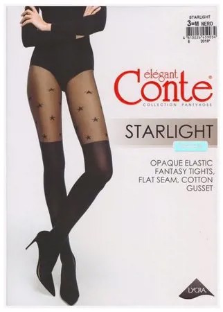 Колготки Conte Elegant Starlight, 60 den, размер 4, nero (черный)