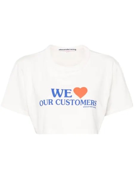 Alexander Wang футболка с принтом We Love Our Customers, белый