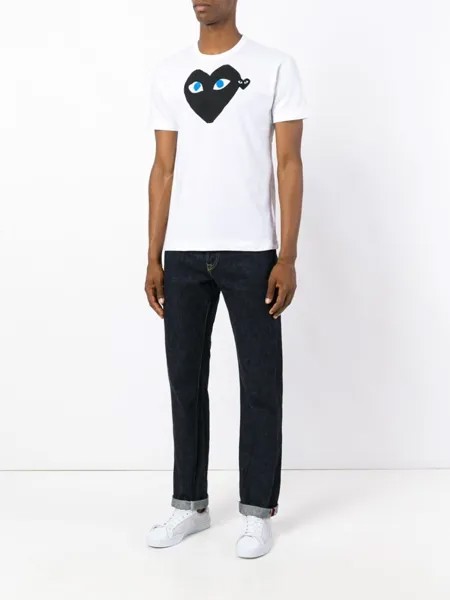 Comme Des Garçons Play футболка с принтом сердца, белый