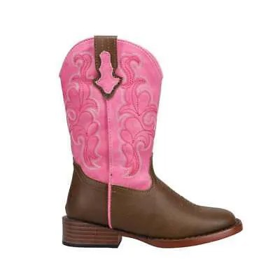 Roper Blaze Pink Shaft Square Toe Cowboy Youth Girls Pink Casual Boots 09-018-0