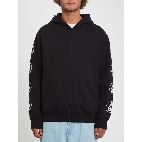 Толстовка с капюшоном на молнии VOLCOM Extends Zip Fleece Black 2023
