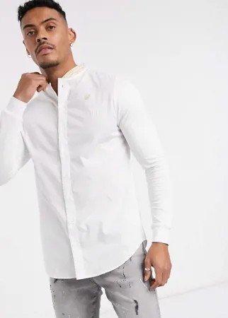 Белая рубашка с длинными рукавами и воротником на пуговицах SikSilk-Белый