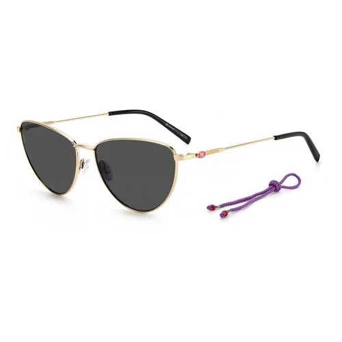 Солнцезащитные очки M Missoni, кошачий глаз, оправа: металл, для женщин, золотой