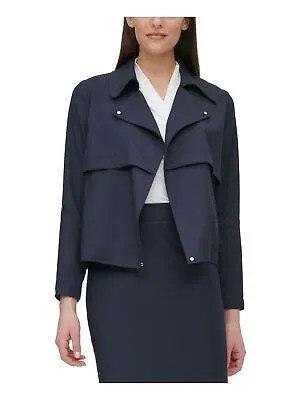 Женская темно-синяя укороченная куртка с открытым передом DKNY Long S Wear To Work Jacket 0
