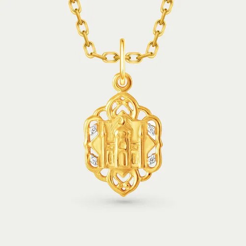 Подвеска GOLD CENTER, желтое золото, 585 проба, фианит